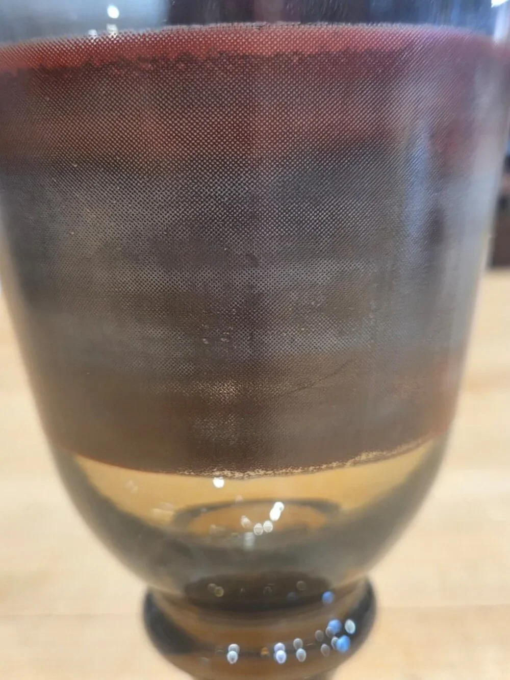 Vintage Libbey Sango Nova Brown Ombre Striped Water Wine Goblets Set of 2